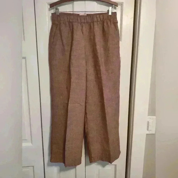 Cynthia Rowley 100% Linen wide legged pants | Heather burgundy | Size Large - Picture 1 of 5
